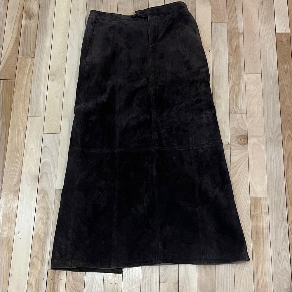 Eddie Bauer brown suede Maxi vintage Skirt